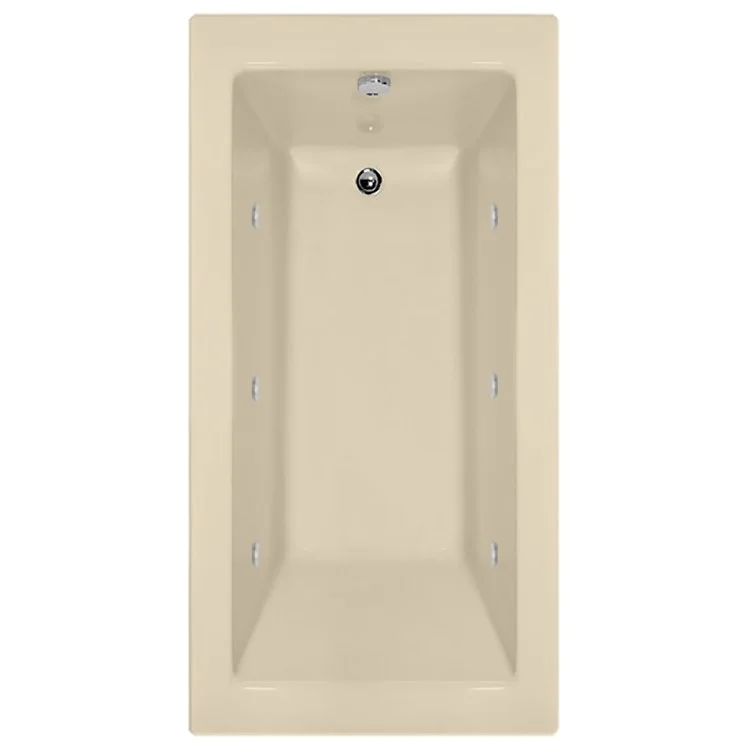 Air Tub Designer Collection Sydney Alcove Left Drain Bone Rectangle 6 Jet Acrylic 60 x 30 x 20 Inch