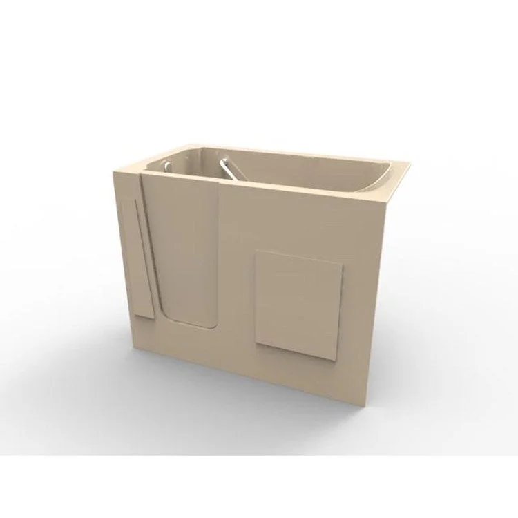 Air Tub Designer Collection Walk-In Freestanding Left Drain Almond Rectangle 8 Jet Acrylic 52 x 29-3/4 x 40 Inch