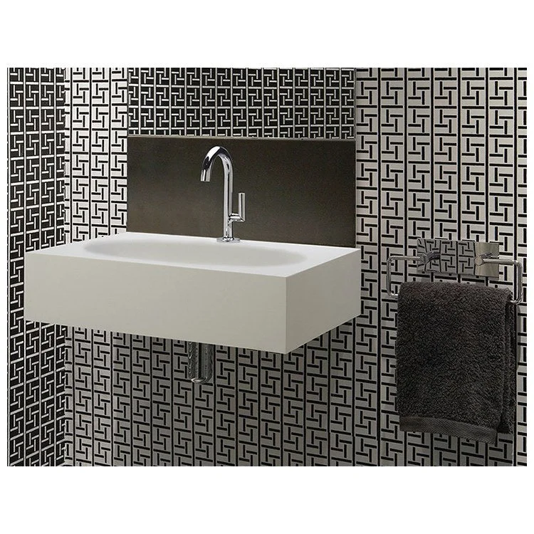 Lavatory Sink Akana 1 Wall Mounted 24 x 19 Inch Rectangular Biscuit Gloss