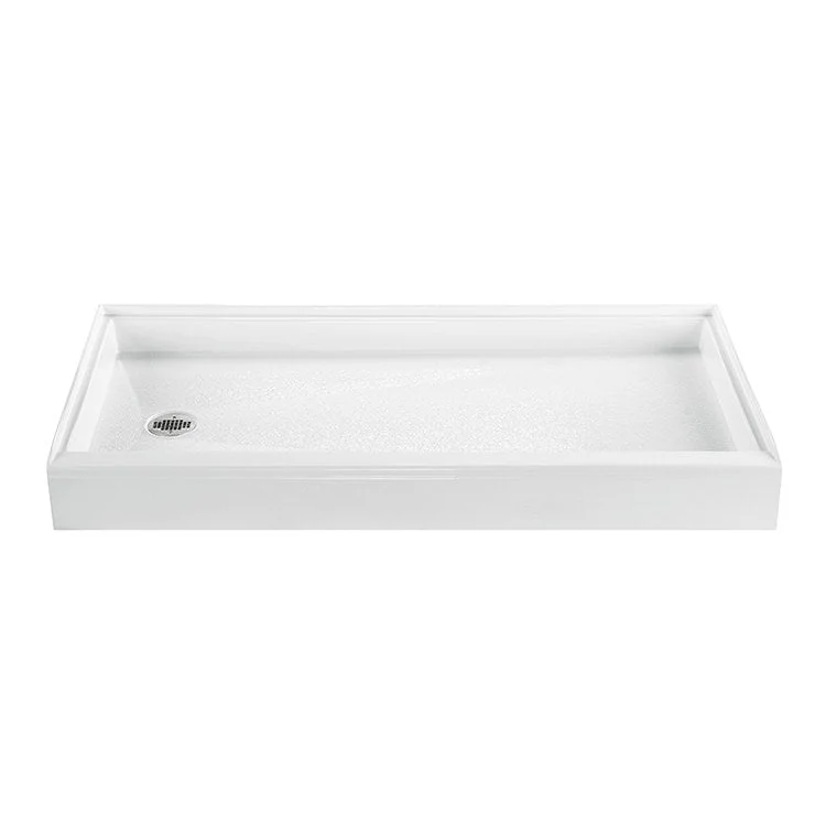 Shower Base Single Threshold White 60 x 30 Inch Acrylic Left Hand Drain