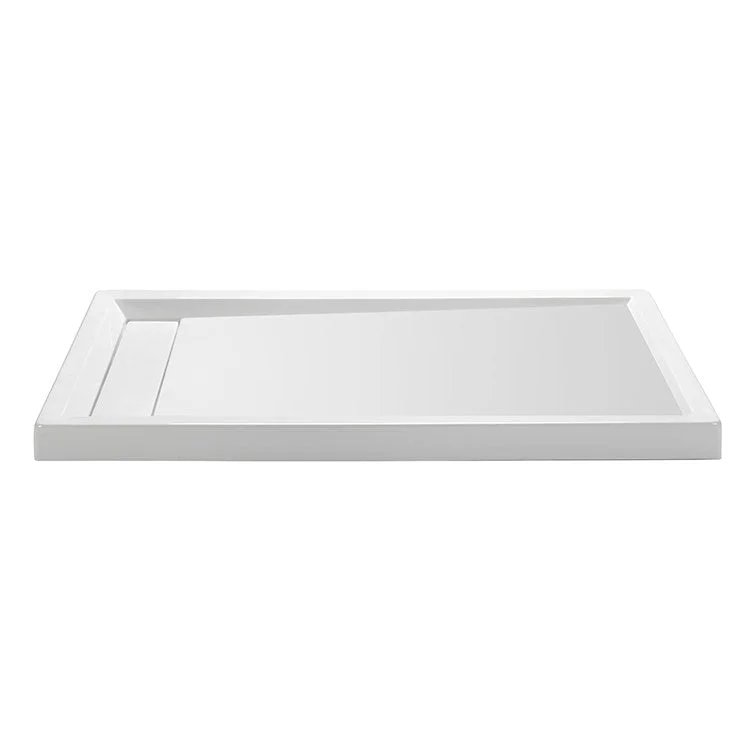 Shower Base Multiple Threshold Hidden Drain White 60 x 36 Inch Acrylic Hidden End Left Hand Drain