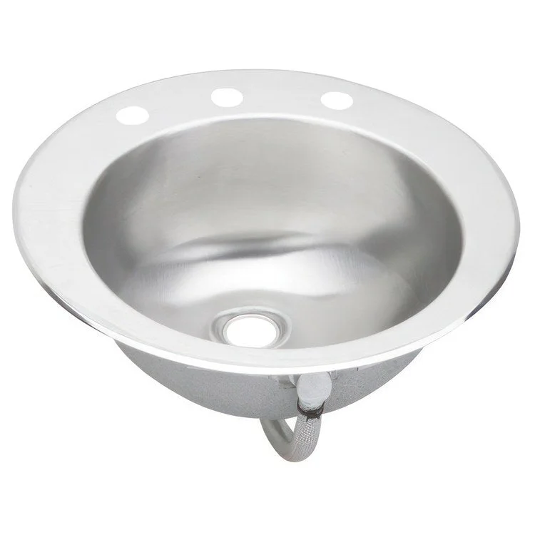 Lavatory Sink Asana 19 x 19 Inch Circle Lustrous Satin LKF296 Overflow Assembly