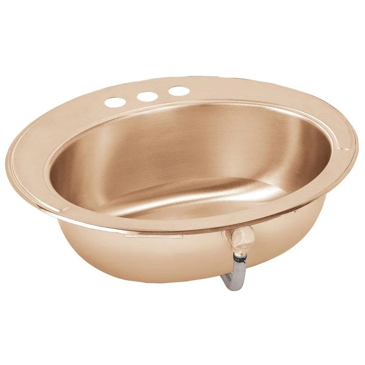 Lavatory Sink CuVerro 19.5 x 16.5 Inch Oval ADA Lustrous Satin LKF293-CU Overflow Assembly