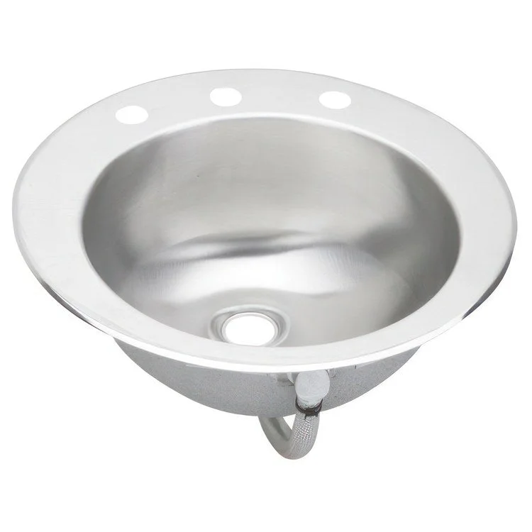 Lavatory Sink Asana 19 x 19 Inch Circle Lustrous Satin LKF296 Overflow Assembly CS3 Hole