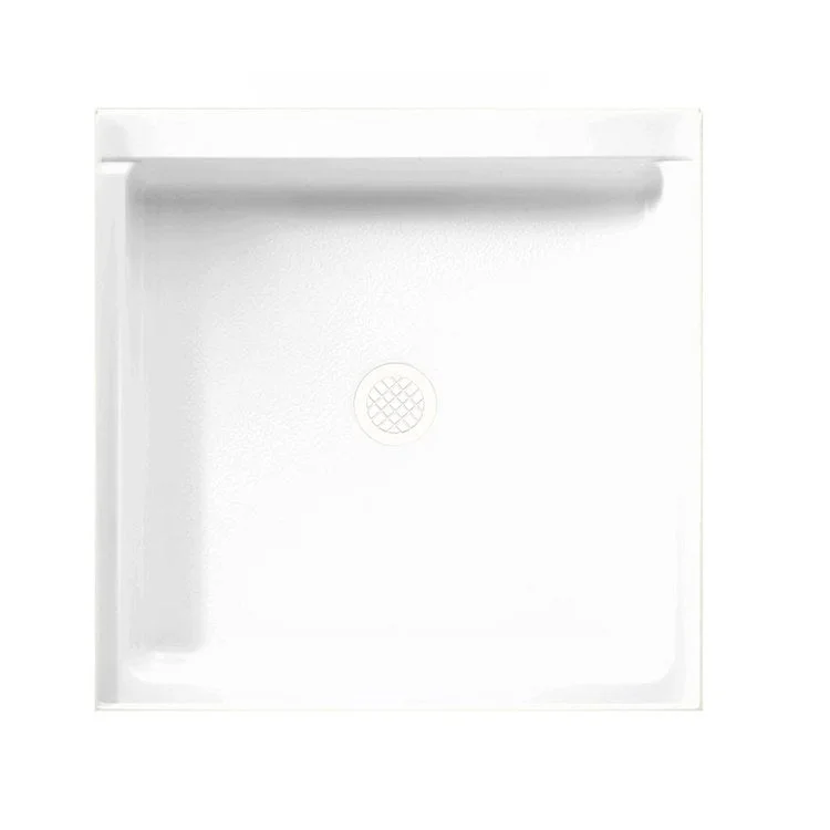 Shower Base Swanstone Square White 32 x 32 Inch Swanstone Center Molded-In FitFlo Drain