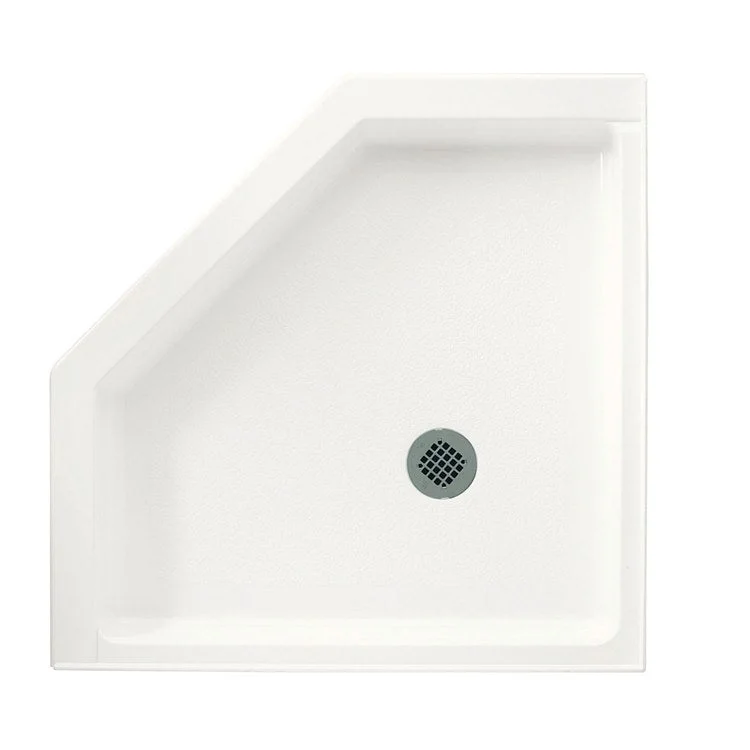 Shower Base Swanstone Neo-Angle White 38 Inch Swanstone Center