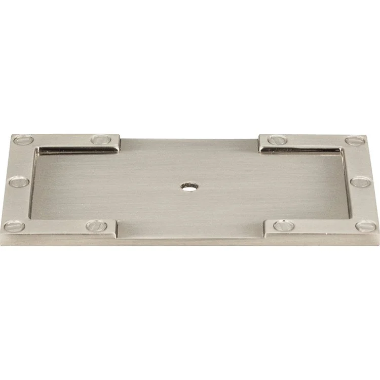 Backplate Atlas Campaign L-Bracket 3-11/16 Inch Brushed Nickel Zinc Alloy