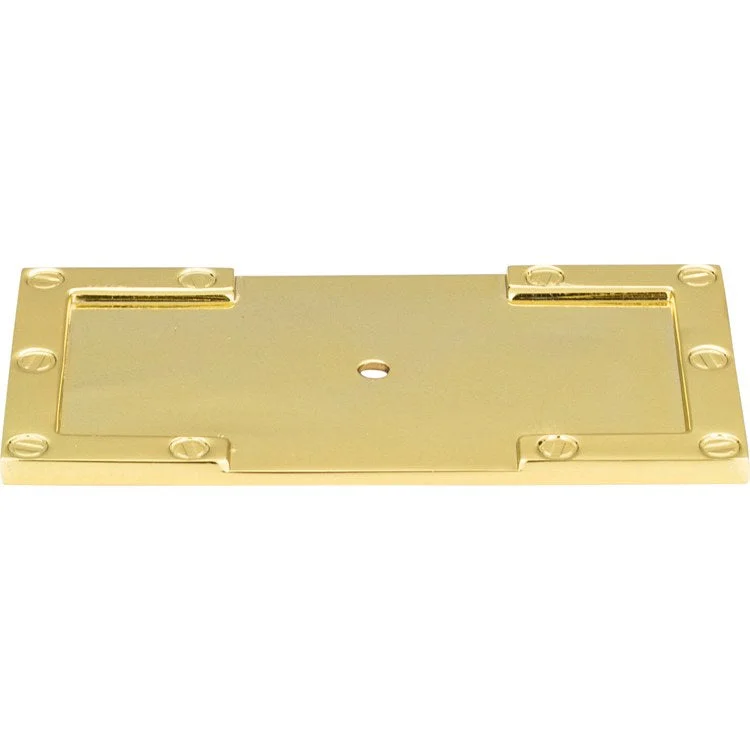 Backplate Atlas Campaign L-Bracket 3-11/16 Inch Polished Brass Zinc Alloy