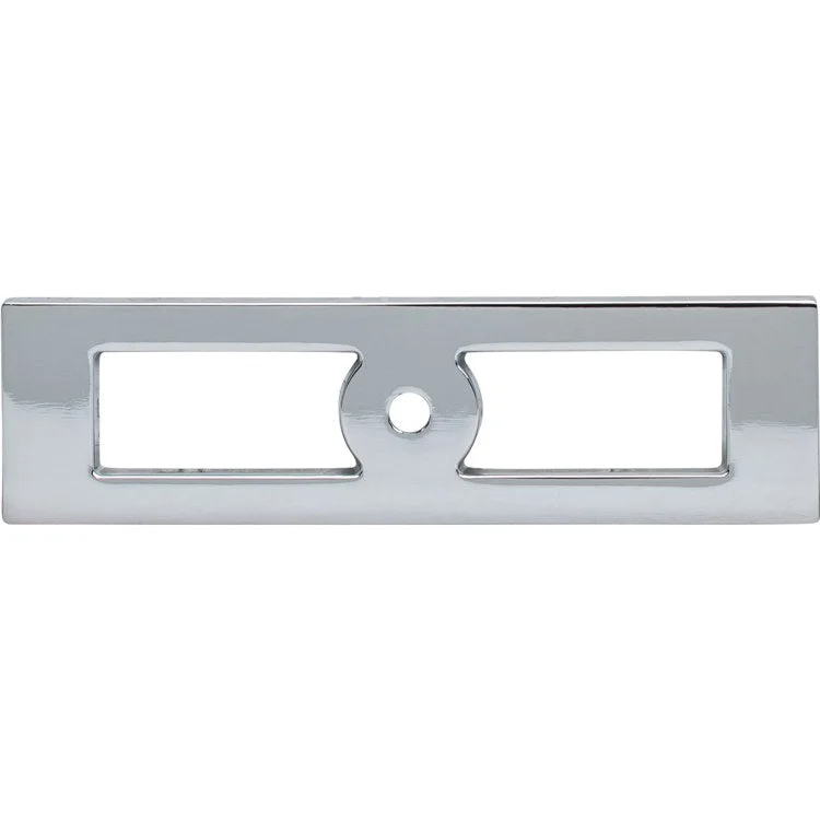 Knob Backplate Lynwood Hollin Rectangle Polished Chrome 3-3/4 Inch Zinc Alloy