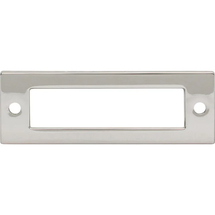 Pull Backplate Lynwood Hollin Rectangle Polished Nickel 3 Inch 1 Hole Zinc Alloy