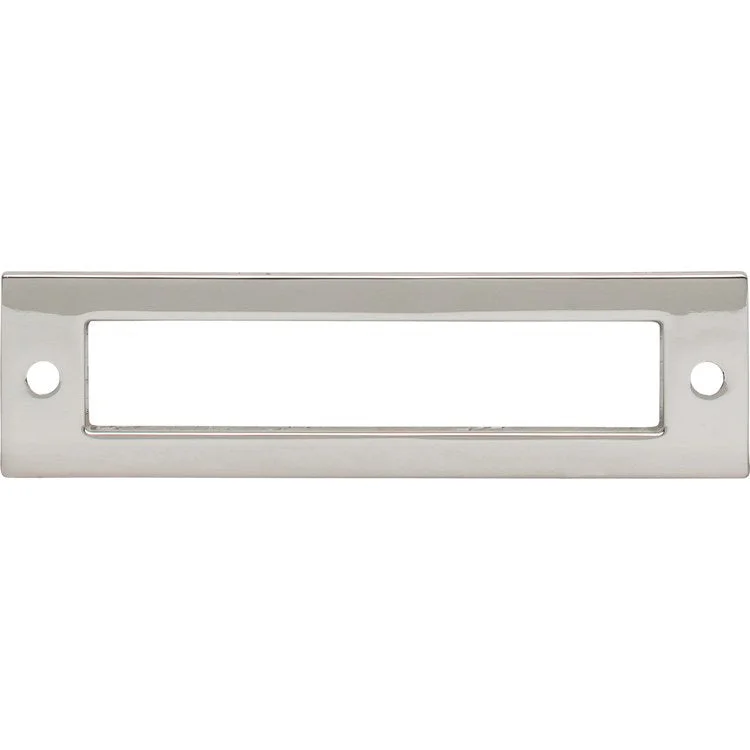 Pull Backplate Lynwood Hollin Rectangle Polished Nickel 3-3/4 Inch 2 Hole Zinc Alloy