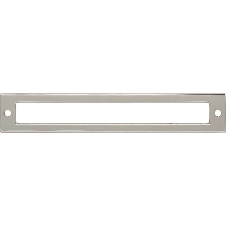 Pull Backplate Lynwood Hollin Rectangle Polished Nickel 6-5/16 Inch 2 Hole Zinc Alloy