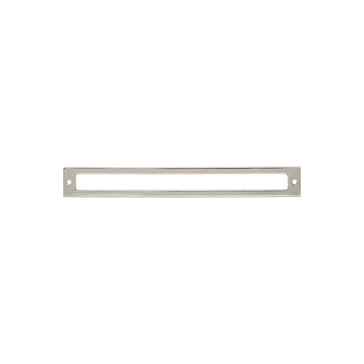 Pull Backplate Lynwood Hollin Rectangle Polished Nickel 8-13/16 Inch 2 Hole Zinc Alloy