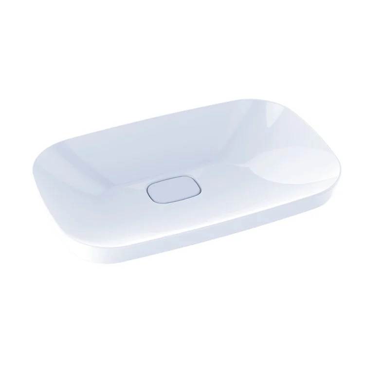 Lavatory Neorest Kiwami 23-7/16 x 15-5/8 Inch Semi-Recessed Vessel CeFiONtect Glaze Cotton Less Overflow ADA Rectangle